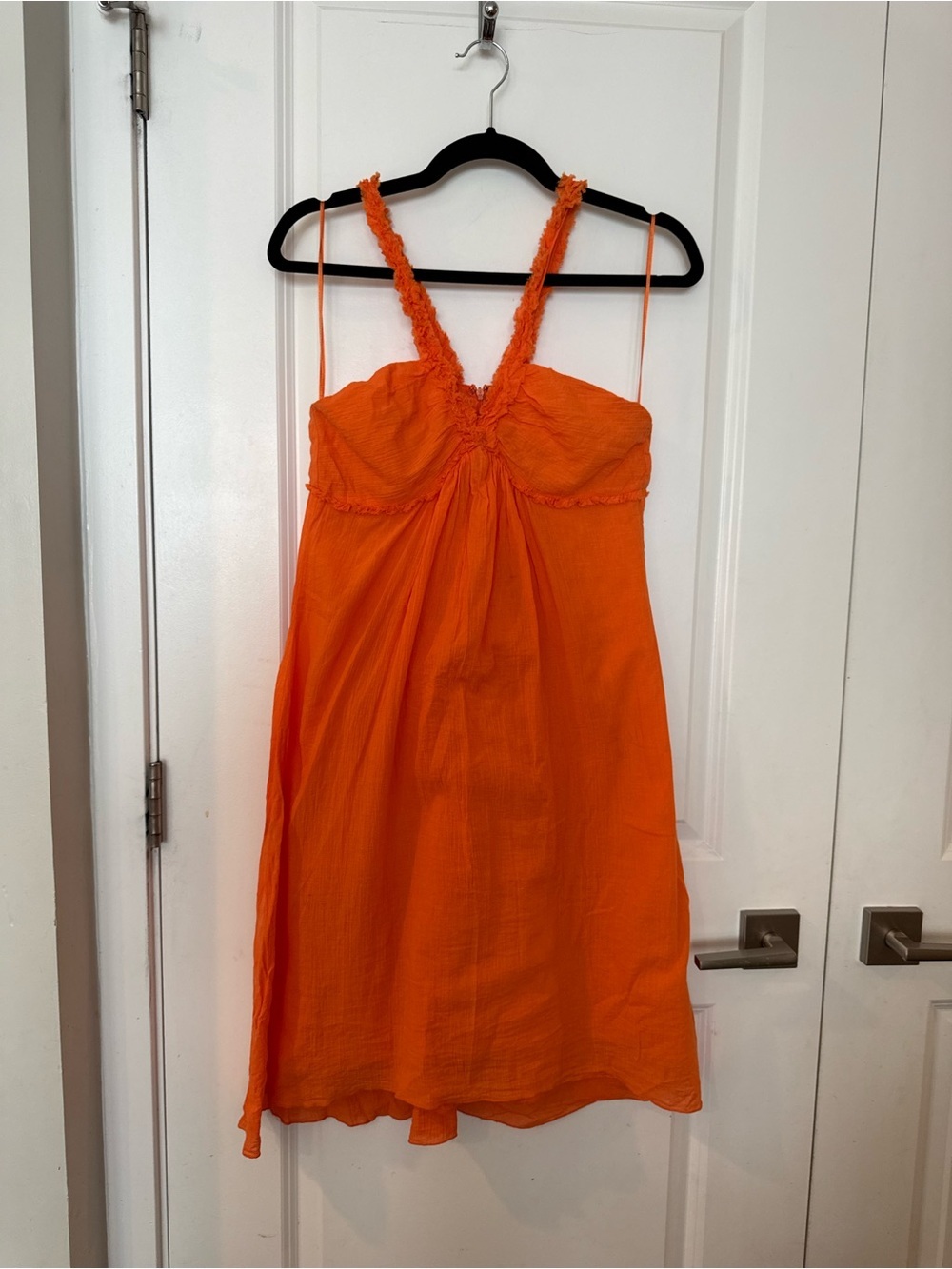 Trina Turk Orange Frayed Strap Dress
